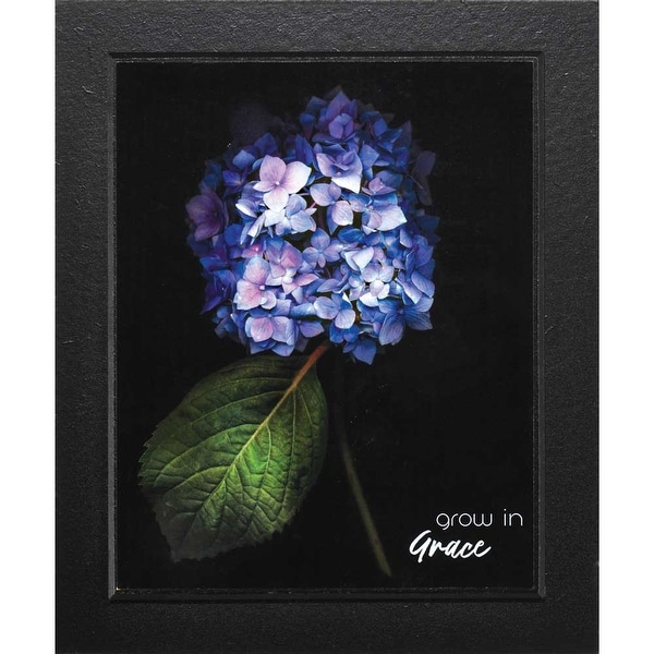 Grow In Grace Blue Hydrangea Flower Wood Plaque 12" x 10" - other-frame-size