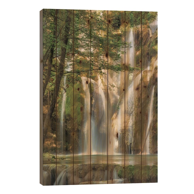 La Cascade Print On Wood by Lars van de Goor - Multi-Color - 26x18x1.5