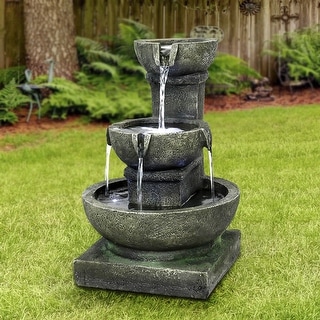 16'' H Modern Indoor-Outdoor Water Fountain for Garden Patio Yard