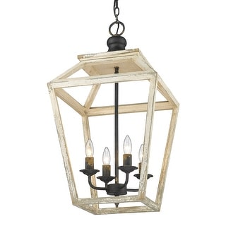 Golden Lighting Haiden 4-light Pendant in Antique Black Iron
