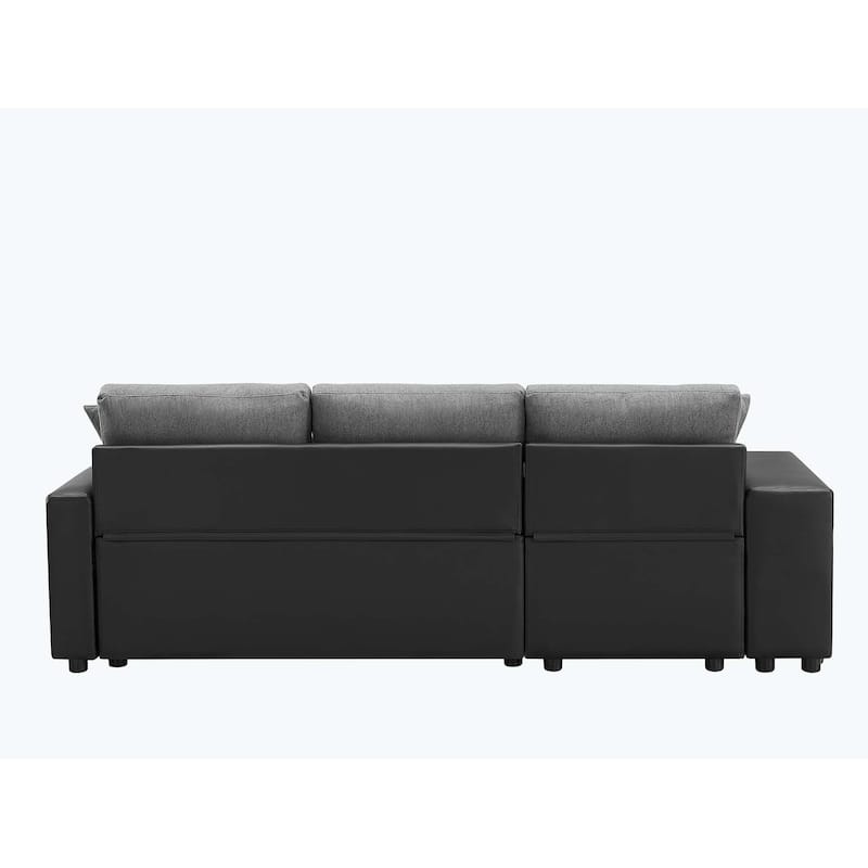 Classic and Cozy L-shape Pull-out Sleeper Sectional Sofa