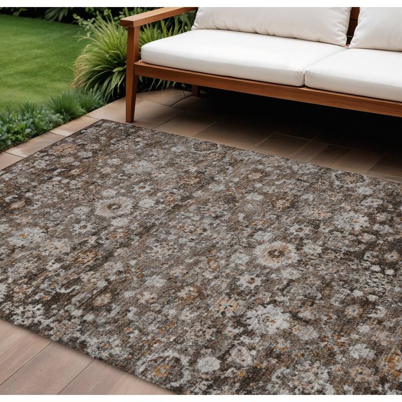 HomeRoots Oriental Traditional Rectangle Outdoor Rug - 10' X 14'