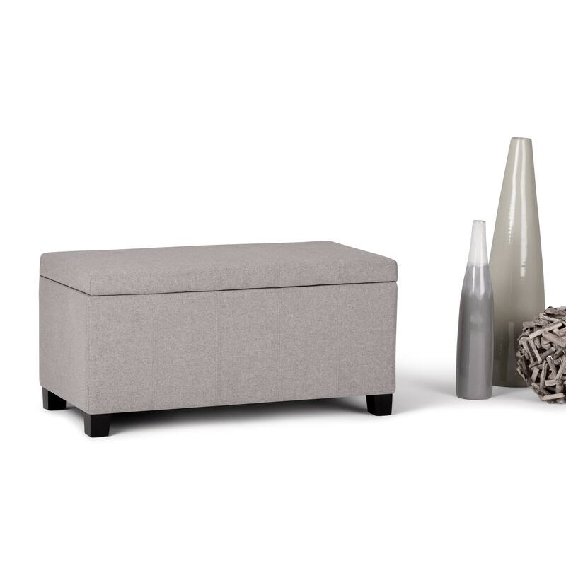 WYNDENHALL Lancaster 36 inch Wide Contemporary Rectangle Storage Ottoman - Cloud Grey