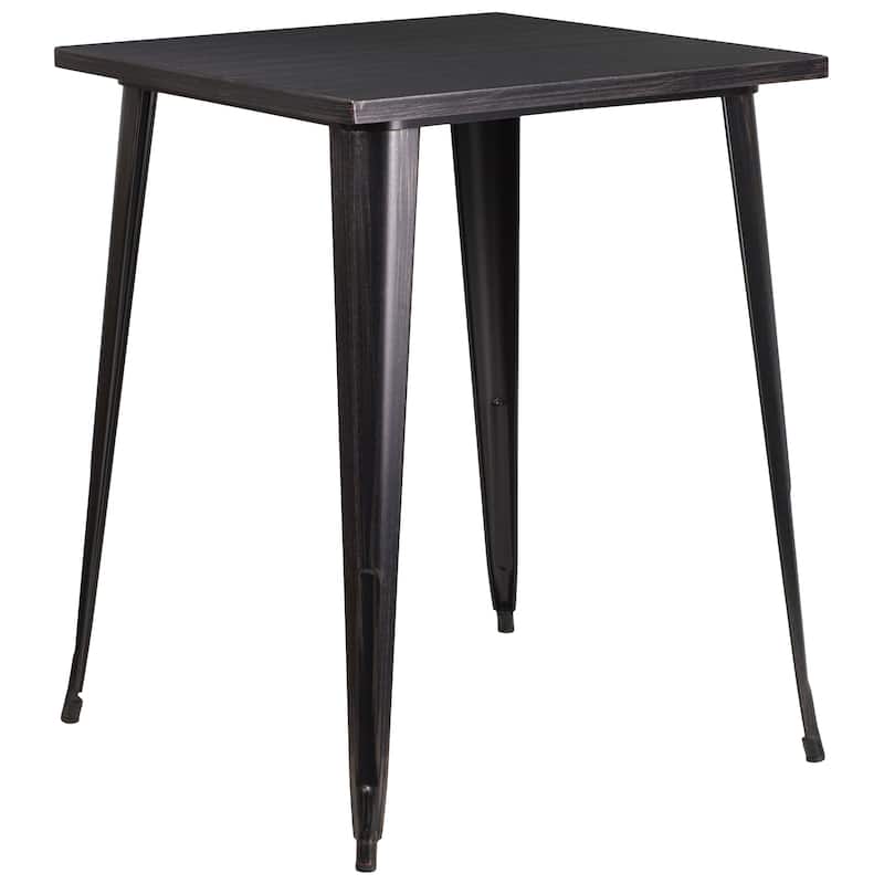 31.5'' Square Metal Indoor-Outdoor Bar Height Table - 33.25"W x 33.25"D x 40.75"H - 33.25"W x 33.25"D x 40.75"H