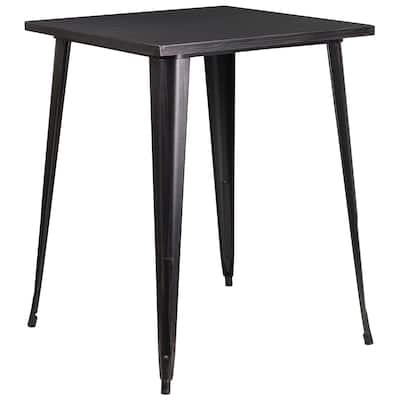31.5'' Square Metal Indoor-Outdoor Bar Height Table - 33.25"W x 33.25"D x 40.75"H - 33.25"W x 33.25"D x 40.75"H
