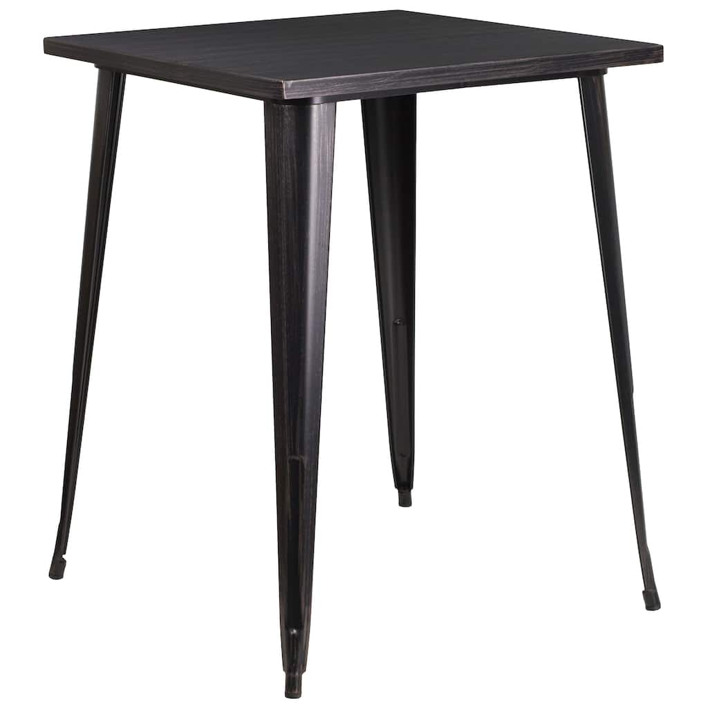 31.5'' Square Metal Indoor-Outdoor Bar Height Table - 33.25"W x 33.25"D x 40.75"H - 33.25"W x 33.25"D x 40.75"H