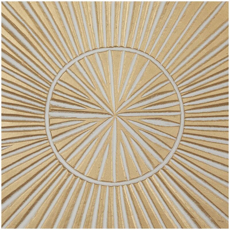 Wood Geometric Handmade Intricately Carved Radial Home Wall Decor - Gold - Roche River Decor