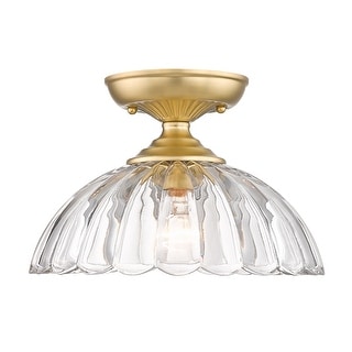 Golden Lighting Audra 1-light 12in Semi-Flush Mount in Brushed Champagne Brass