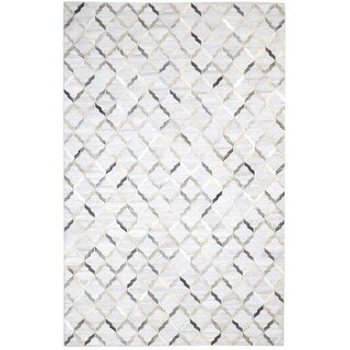 One of a Kind Hand-Woven Modern & Contemporary 5' x 8' Geometric ...