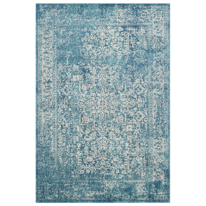 SAFAVIEH Evoke Quinn Vintage Distressed Rug - 4' x 6' - Blue/Ivory