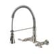 preview thumbnail 2 of 4, Heritage Two-Handle Wall-Mount Pull-Down Sprayer Kitchen Faucet Brushed Nickel