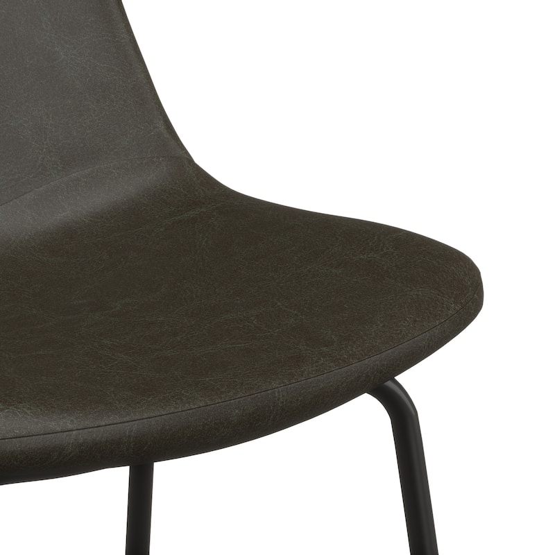 Maxine Vegan Leather Bar Height Stools Black Legs (Set of 2)