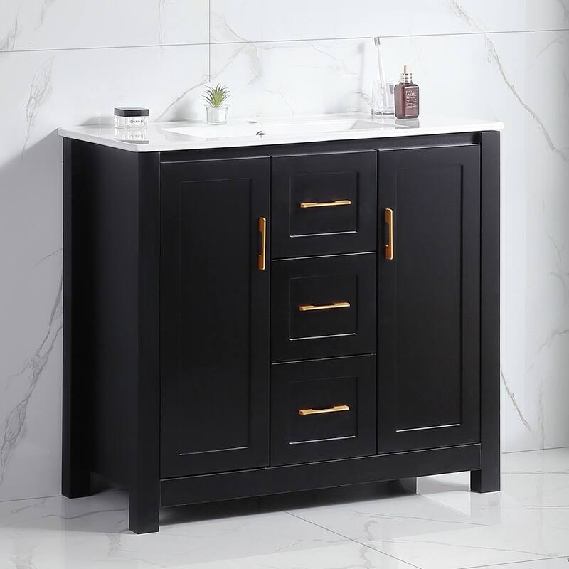 36" Bathroom Vanity with Undermount Single Sink and 2 Doors and 3 Drawers - 36''