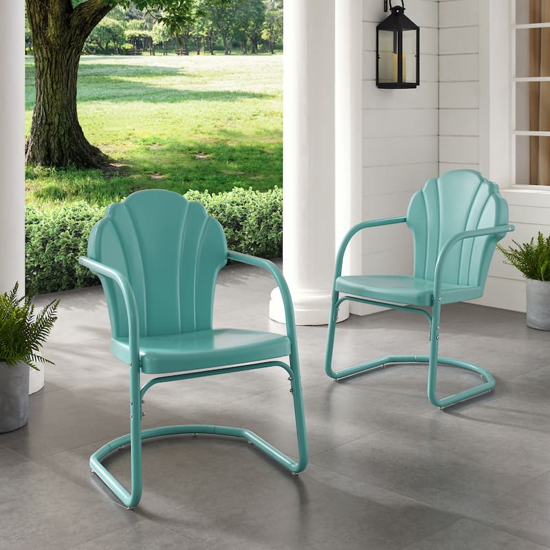 Crosley Tulip 2Pc Outdoor Metal Armchair Set - 24.5"W x 20.5"D x 32.88"H