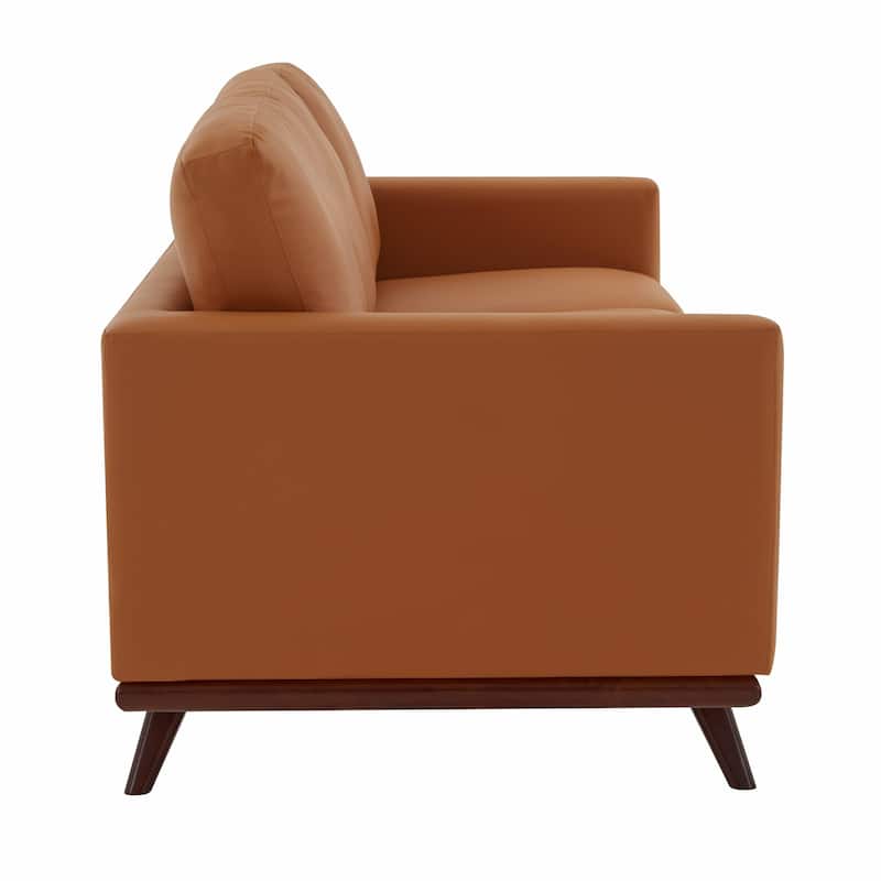 Chester Modern 3 Seater Sofa Couch in Leather or Mesh Upholstery With Birch Wood Base for Living Room Bedroom and Office - 83"