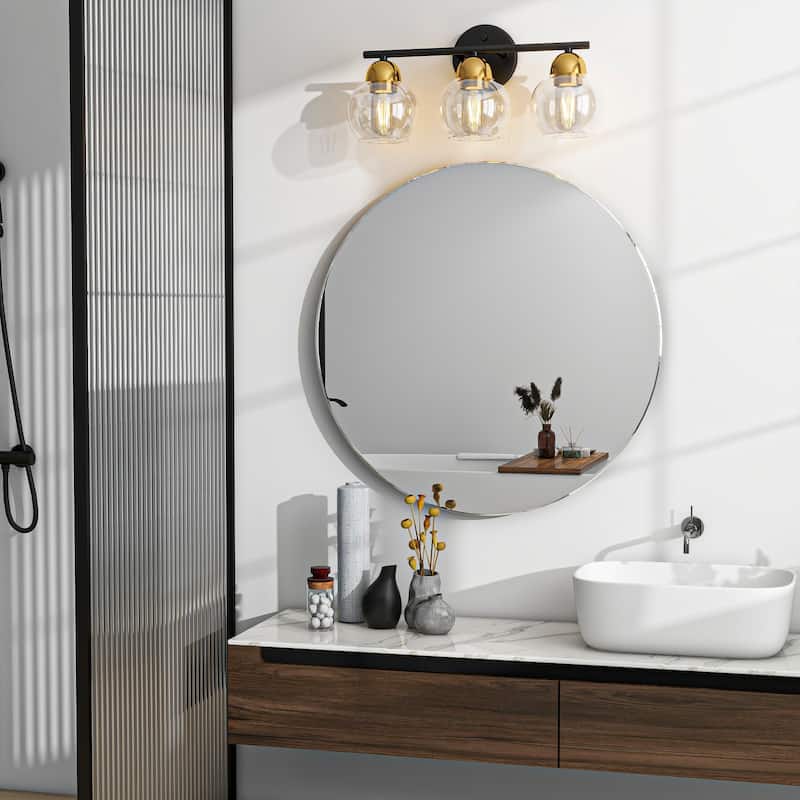 3-Light Bathroom Light Fixtures Over Mirror