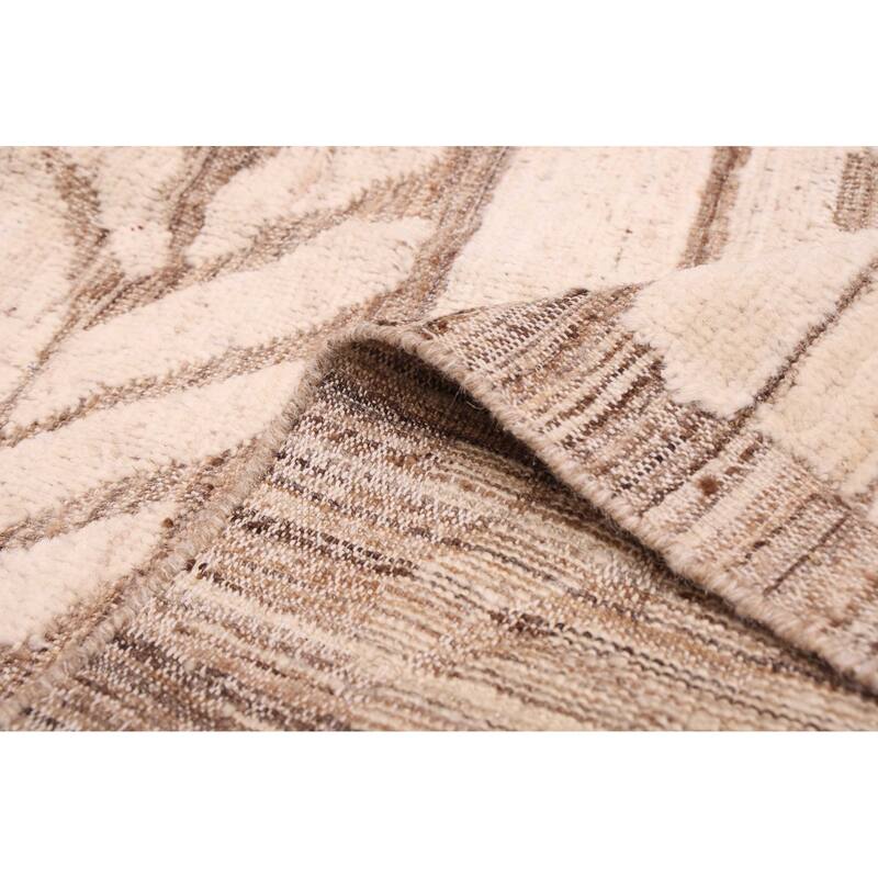 ECARPETGALLERY Hand-knotted Pak Finest Marrakesh Ivory Wool Rug - 9'5 x 11'11