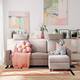Futzca Modern L-shaped Convertible Sectional Sofa w/ Reversible Chaise