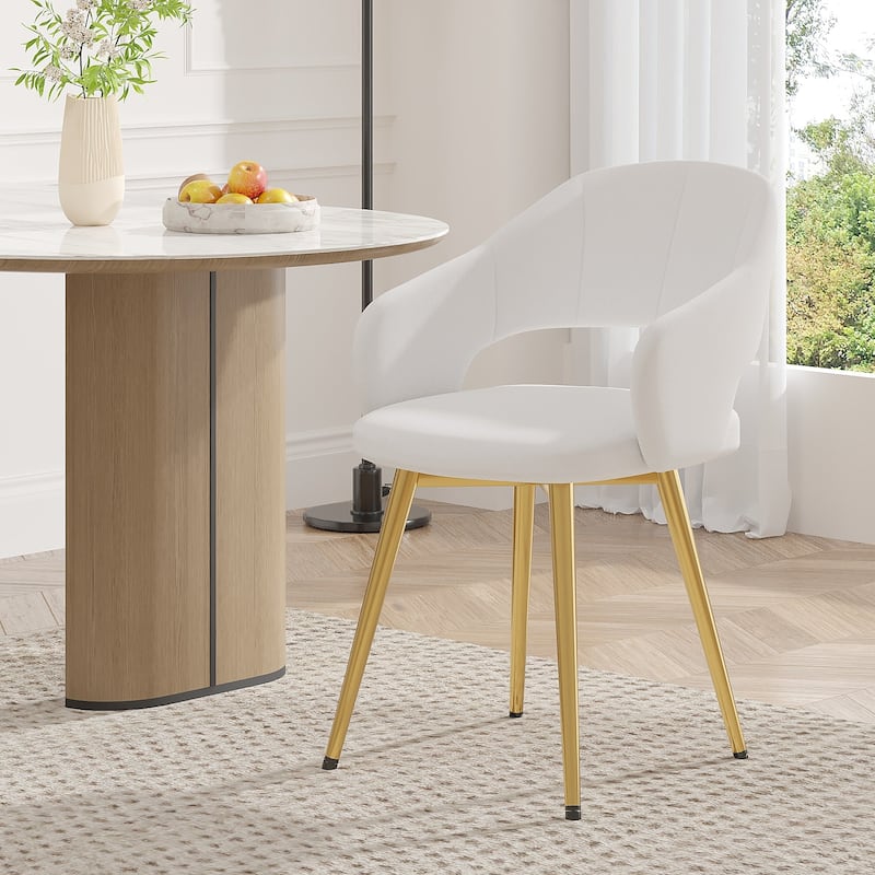 VECELO Modern Upholstered Dining Chairs Set of 4, Velvet Kitchen Chairs for Dining Room