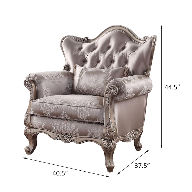 Hermione Champagne Button-Tufted Accent Chair