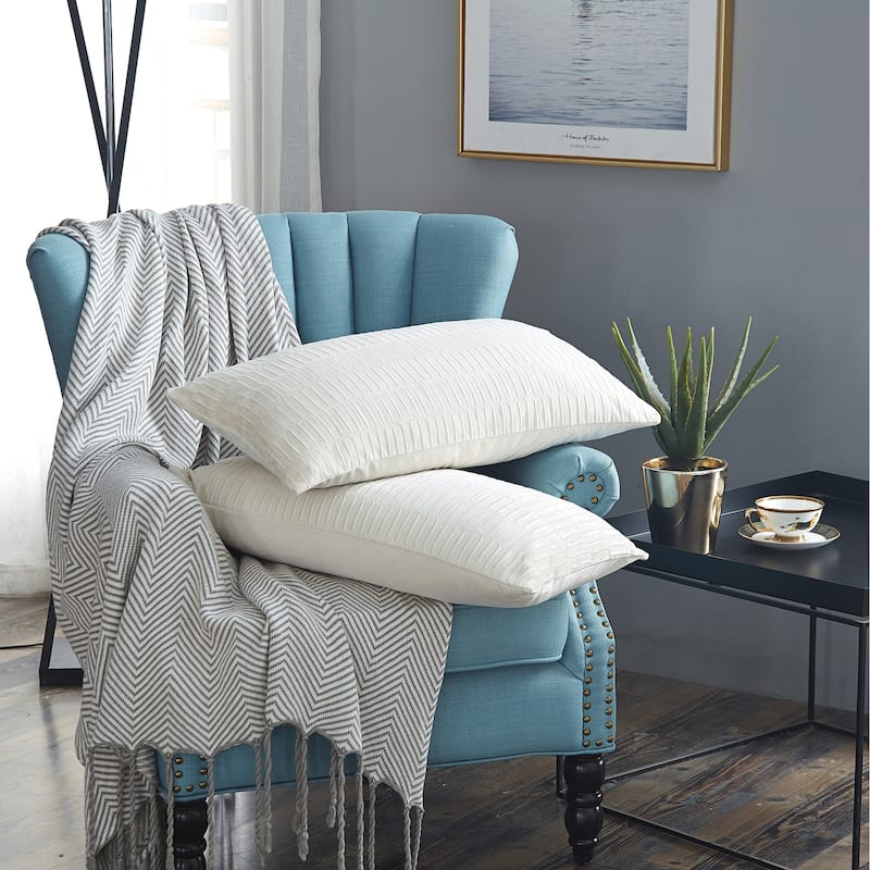 Agnew Pleated Velvet Decorative Throw Pillow Cover Set, NO INSERT