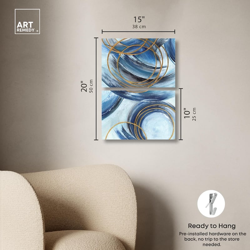 Golden Riviera Canvas Set of 2 by Art Remedy, Gallery Wrapped