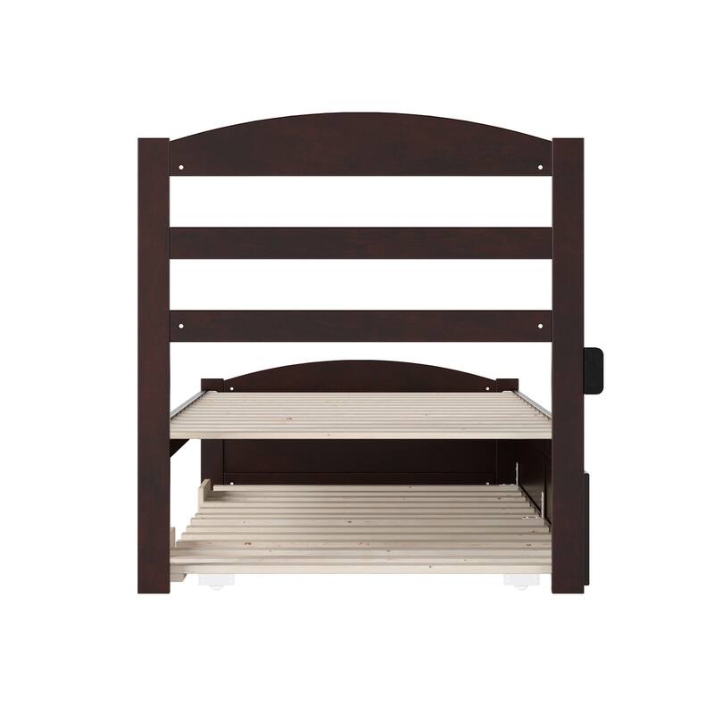 Warren Solid Wood Platform Bed with Footboard and Twin XL Trundle