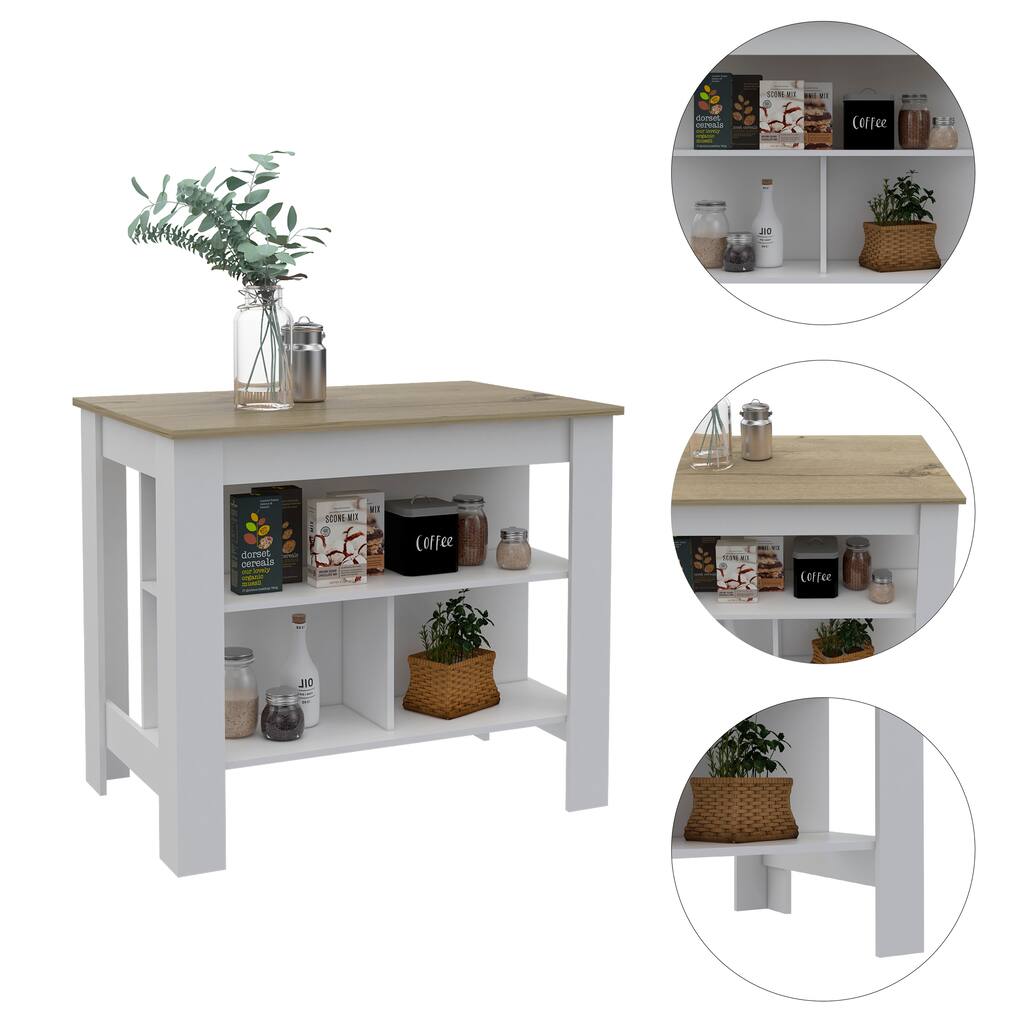 Kitchen Island Antibacterial Dozza,Three Shelves
