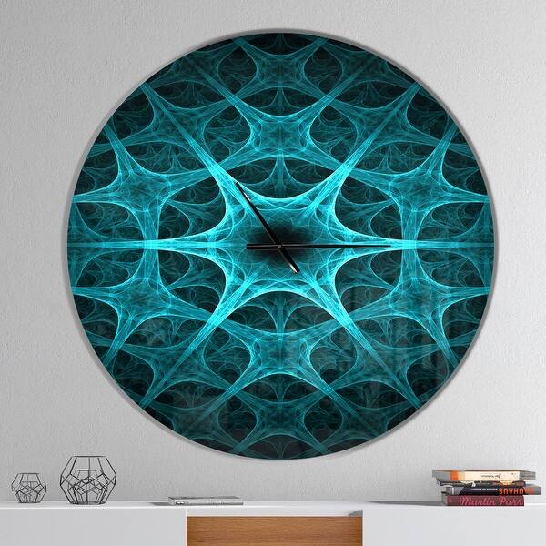 slide 2 of 10, Designart 'Abstract blue ice flower' Oversized Modern Wall CLock 36 in. wide x 36 in. high