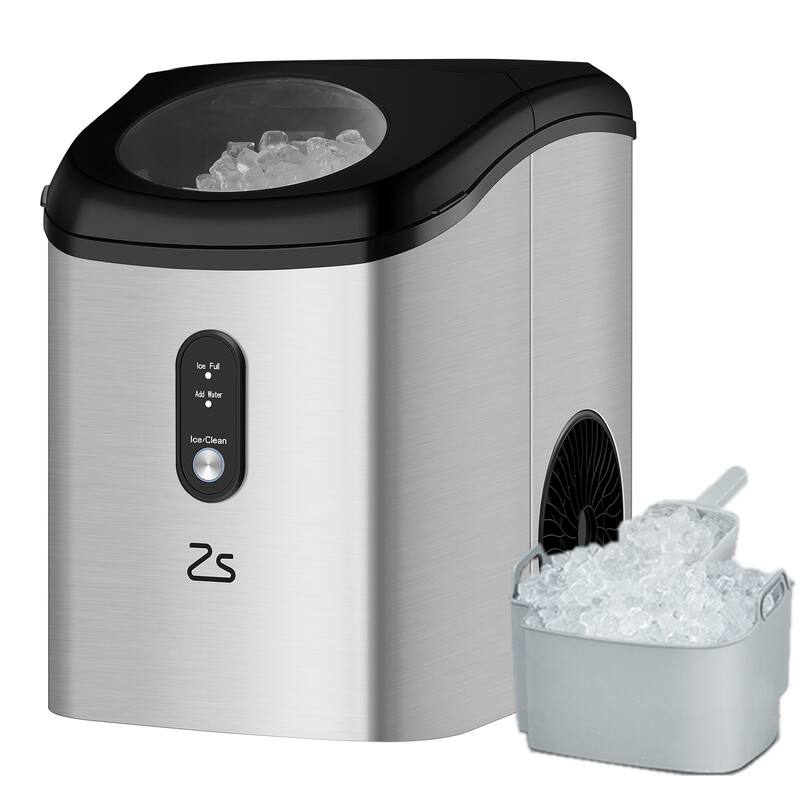 33Lbs/24H Countertop Nugget Ice Maker, Portable with Ice Scoop