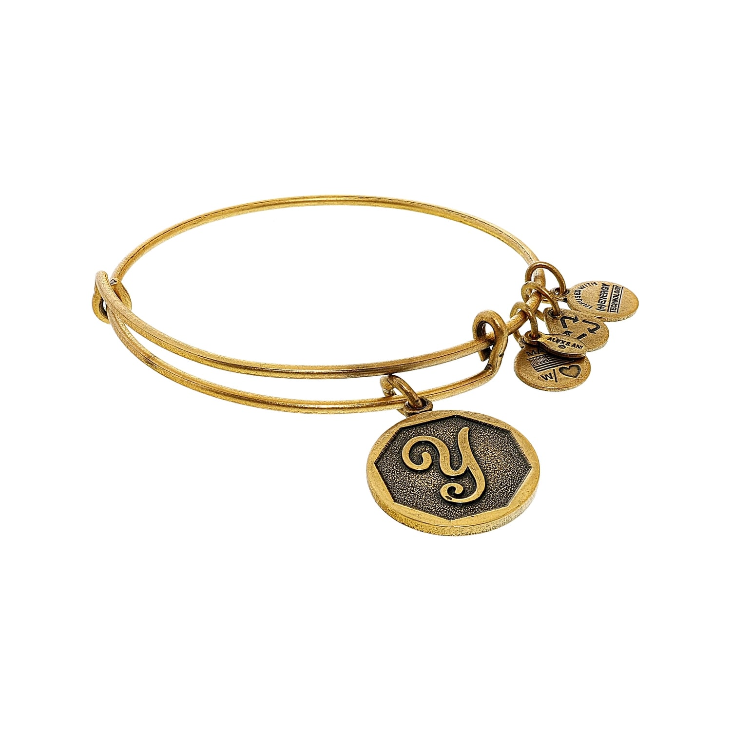 Alex and Ani Womens Initial Y Charm Bangle