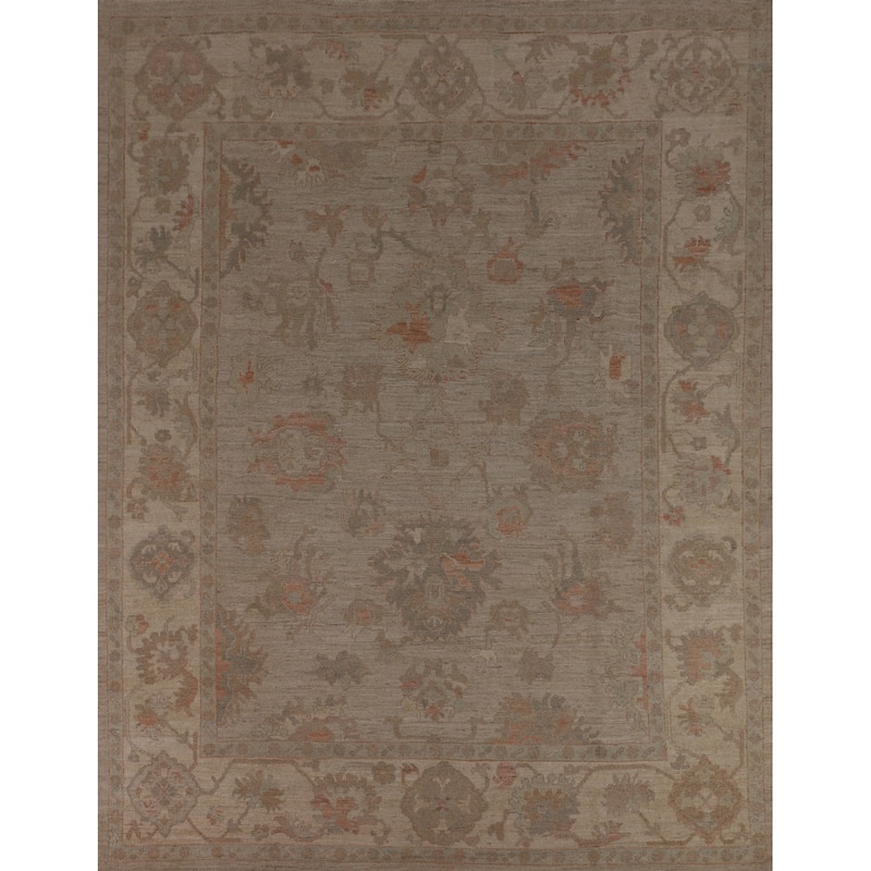 Oushak Turkish Area Rug Vegetable Dye Handmade Wool Carpet - 8'3"x 9'8"