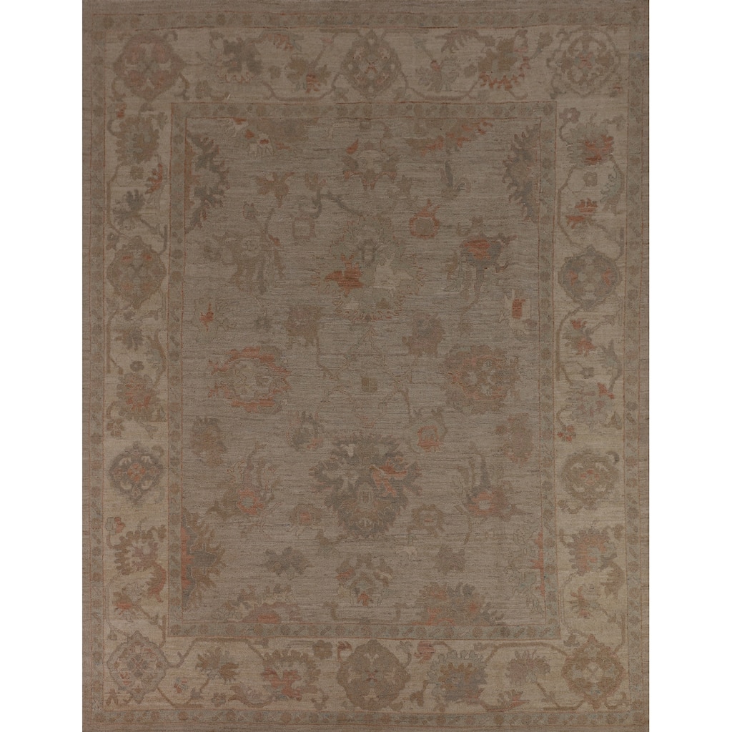 Oushak Turkish Area Rug Vegetable Dye Handmade Wool Carpet - 8'3"x 9'8"