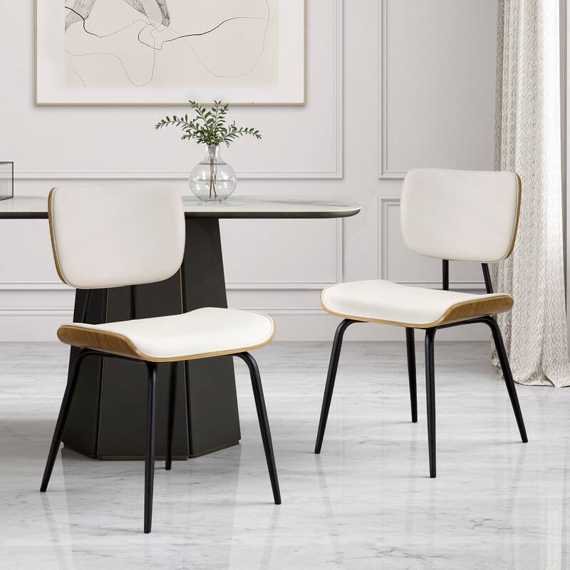 Faux Leather Upholstered Dining Chairs Set of 2/4 - 33.5"H x 19.3"W x 23"D