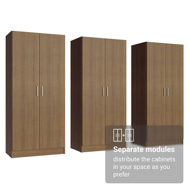 Madesa 6 Doors Wardrobe Storage Cabinet with Ample Shelves 94"L