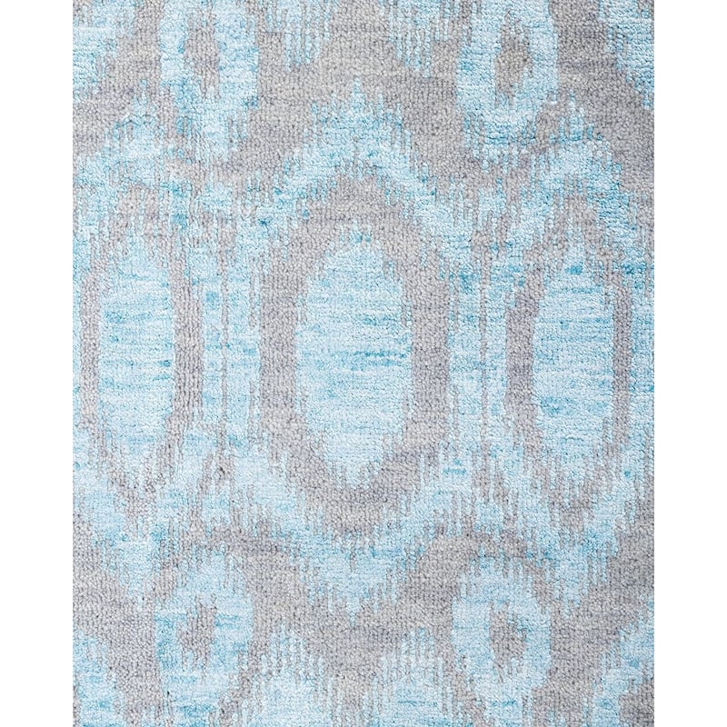 Ikat One-of-a-Kind Handmade Area Rug, Blue - 8' 3" x 10' 2"