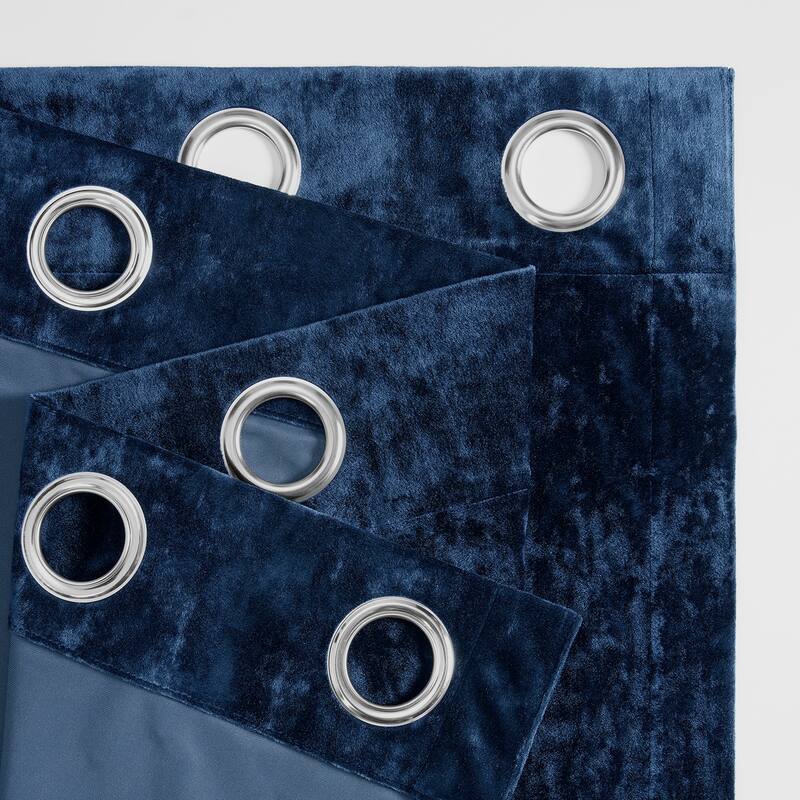 Exclusive Fabrics Lush Crush Velvet Curtains - Grommet Room Darkening Curtain for Bedroom & Living Room (1 Panel)