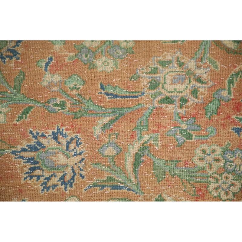 Hand Knotted Oriental 100% Wool Carpet Traditional Floral Oranges & Rust Mashad Area Rug - 13' 6'' X 9' 6''