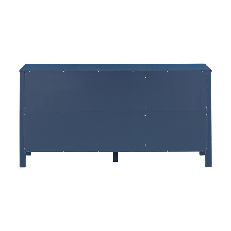 3-Door Wooden Sideboard with Curved Swirl Patterned Doors, Storage Cabinet with Steel Door Handle and Central Support Leg