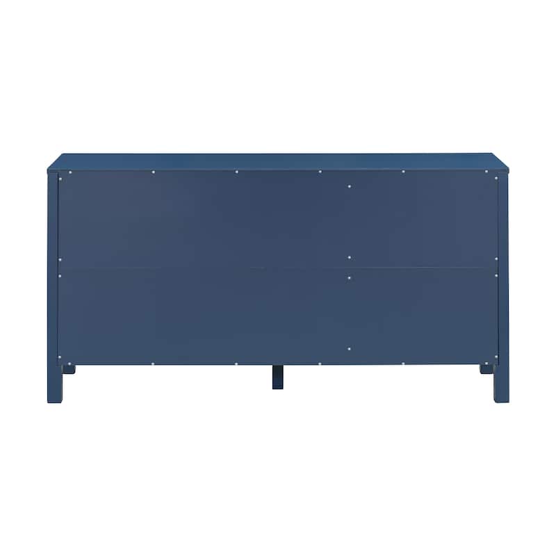 Modern American Design 3-Door Sideboard with Artistic Curved Swirl Doors, Adjustable Shelves, Perfect for Home Storage