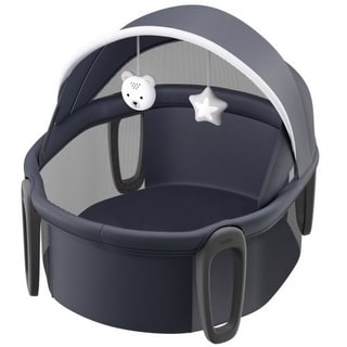Portable Baby Bassinet On-The-Go Folding Baby Dome with Canopy and Toys - 26.2" x 24.6" x 22.4"