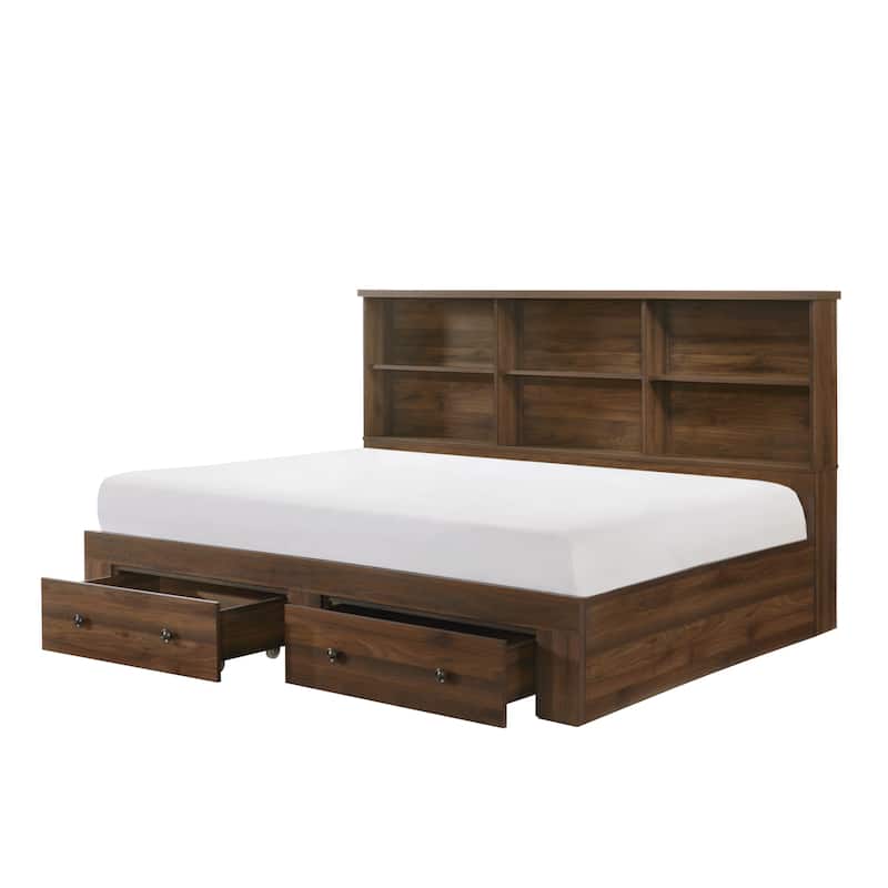 Linette Cherry Brown Panel Bed