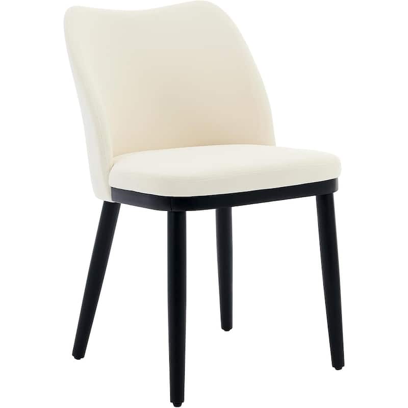 Upholstered Fabric Dining Room Side Chairs, Chair for Dining Room with Padded Seat and Wood Legs