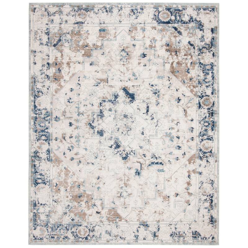 SAFAVIEH Handmade Mirage Akila Modern Abstract Viscose Rug - 8' x 10' - Blue/Creme