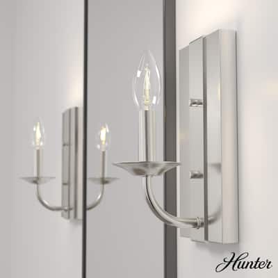 Hunter Perch Point 1 Light Wall Sconce - Hallway, Bath, Bedroom - Candle, Rustic, Industrial - Damp Rated!
