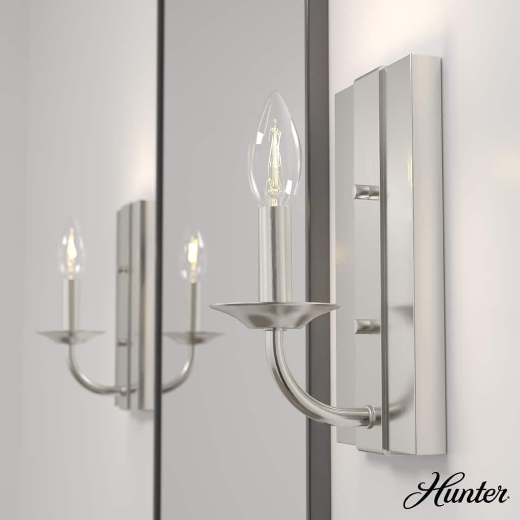 Hunter Perch Point 1 Light Wall Sconce - Hallway, Bath, Bedroom - Candle, Rustic, Industrial - Damp Rated!