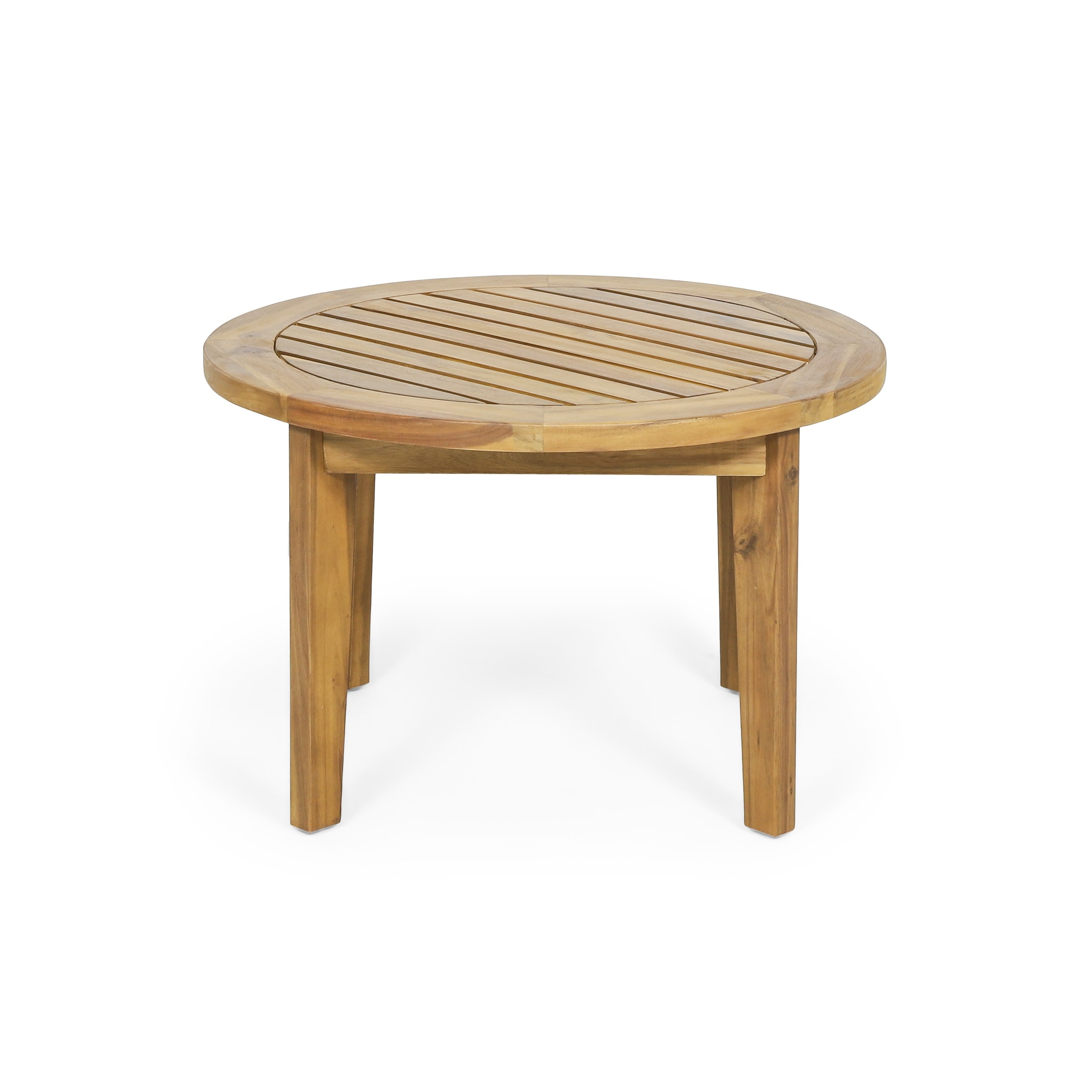Solano Acacia Wood Outdoor Circular Coffee Table by Christopher Knight