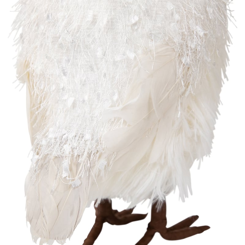 Standing Snow Owl Christmas Figure - 12.25" - White