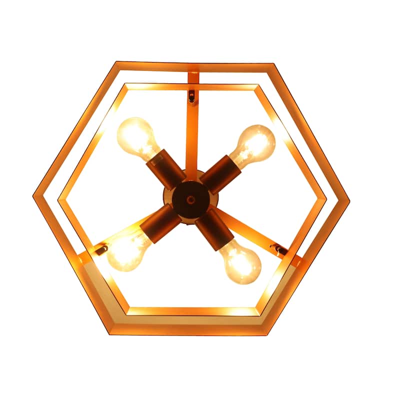 4-Light Dimmable Drum Chandelier - Dark Drown