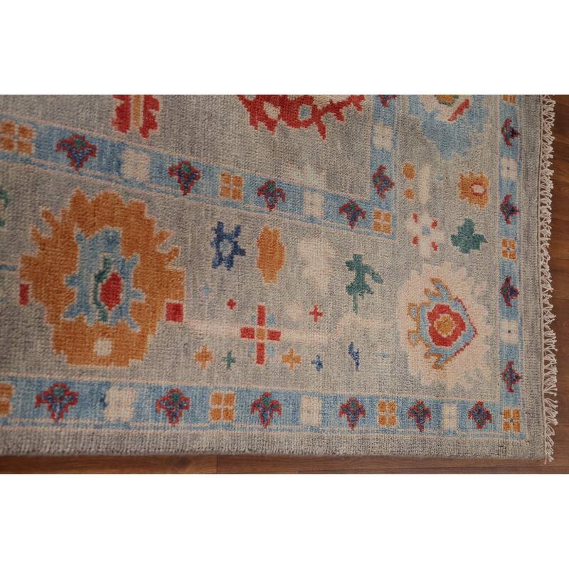 All-Over Oushak Area Rug Wool Carpet - 7'11"x 9'9"